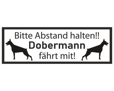 Aufkleber Dobermann fhrt mit