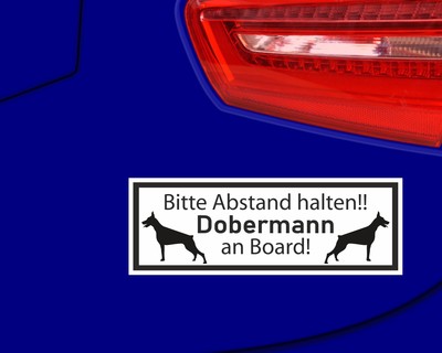 Aufkleber Dobermann an Board