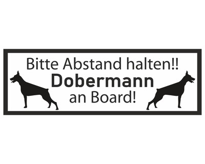 Aufkleber Dobermann an Board