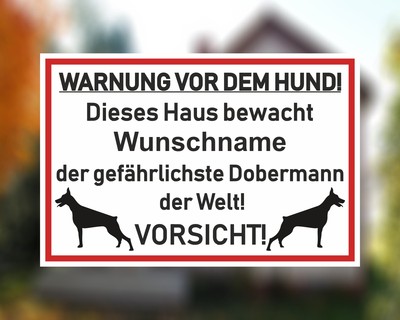 Aufkleber Dobermann Warnung