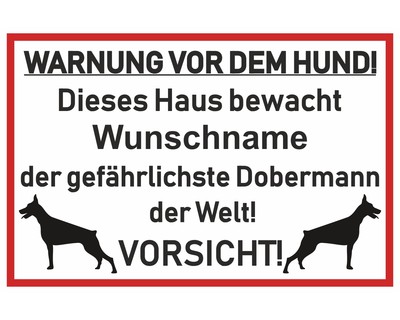 Aufkleber Dobermann Warnung - Ansicht 1