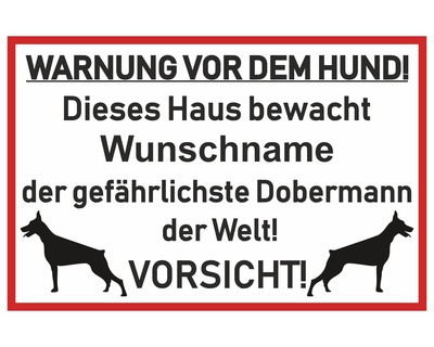 Aufkleber Dobermann Warnung