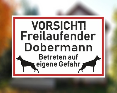 Aufkleber Vorsicht Dobermann