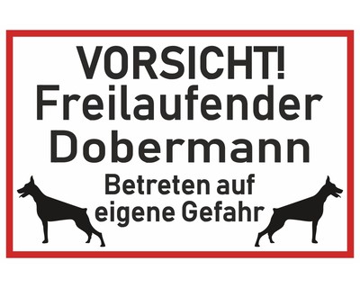 Aufkleber Vorsicht Dobermann