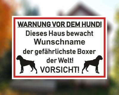 Aufkleber Boxer Warnung