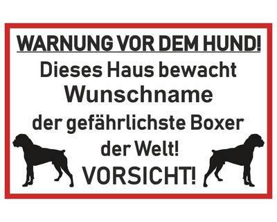 Aufkleber Boxer Warnung
