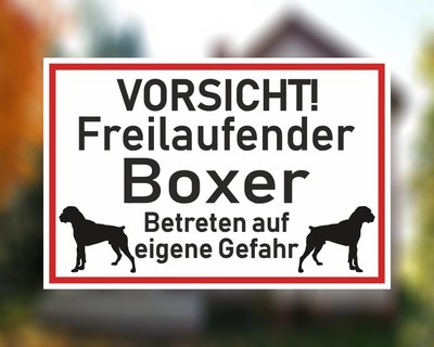 Aufkleber Vorsicht Boxer