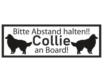 Aufkleber Collie an Board
