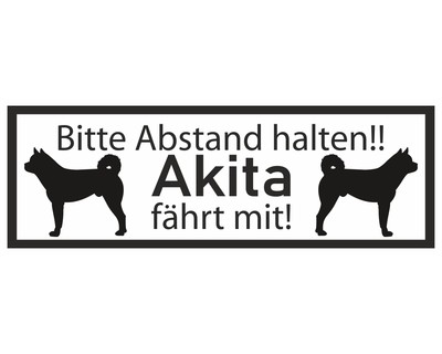 Aufkleber Akita fhrt mit