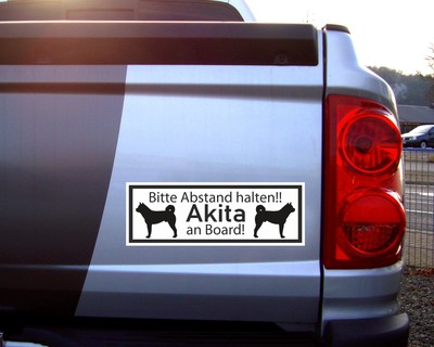 Aufkleber Akita an Board