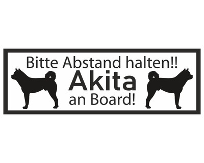 Aufkleber Akita an Board