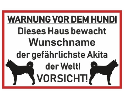 Aufkleber Akita Warnung - Ansicht 1