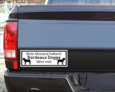 Aufkleber Bordeaux Dogge an Board