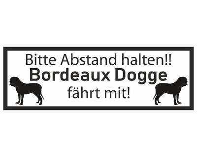 Aufkleber Bordeaux Dogge an Board