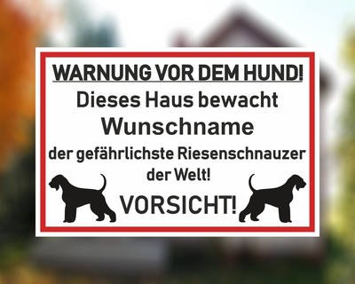 Aufkleber Riesenschnauzer Warnung