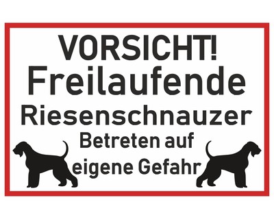 Aufkleber Vorsicht Riesenschnauzer - Ansicht 1