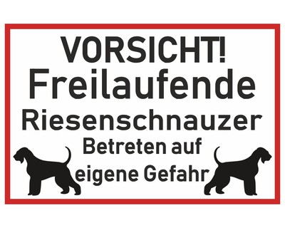 Aufkleber Vorsicht Riesenschnauzer