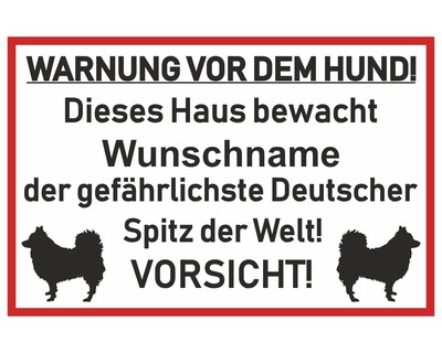 Aufkleber Deutscher Spitz Warnung - Ansicht 1