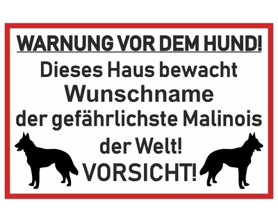 Aufkleber Malinois Warnung - Ansicht 1