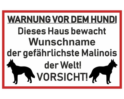 Aufkleber Malinois Warnung