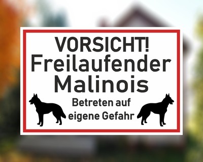 Aufkleber Vorsicht Malinois