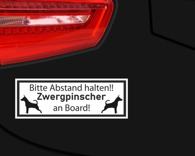Aufkleber Zwergpinscher an Board