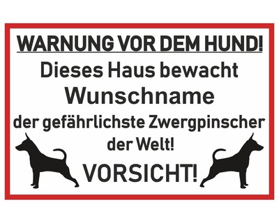 Aufkleber Zwergpinscher Warnung - Ansicht 1