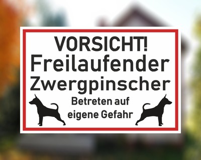 Aufkleber Vorsicht Zwergpinscher