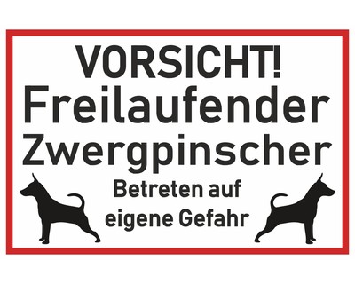 Aufkleber Vorsicht Zwergpinscher