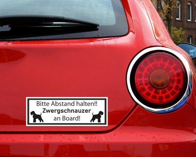 Aufkleber Zwergschnauzer an Board