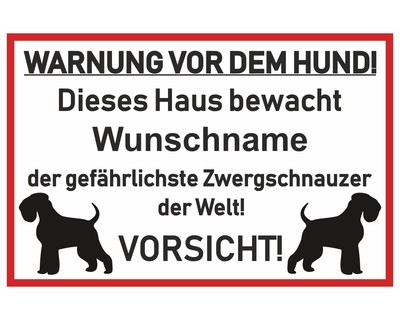 Aufkleber Zwergschnauzer Warnung - Ansicht 1