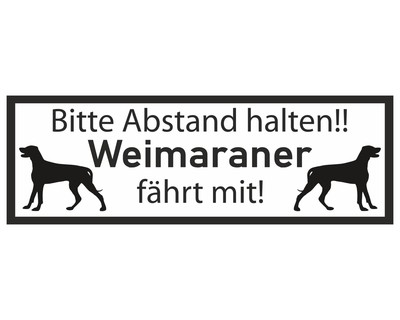 Aufkleber Weimaraner fhrt mit