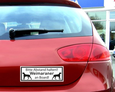 Aufkleber Weimaraner an Board
