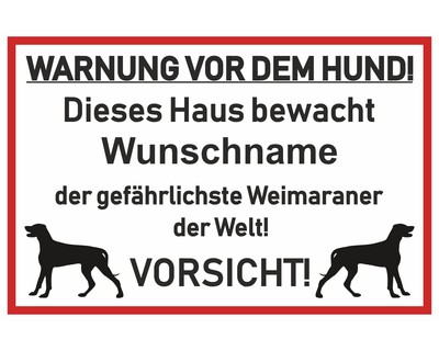 Aufkleber Weimaraner Warnung - Ansicht 1