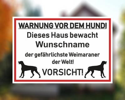 Aufkleber Vorsicht Weimaraner