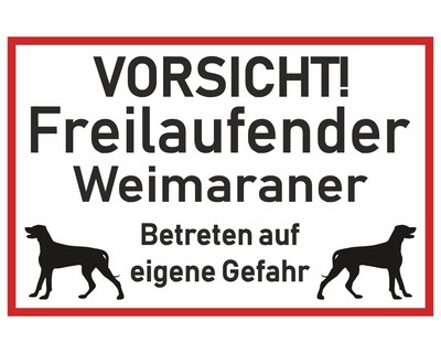 Aufkleber Vorsicht Weimaraner