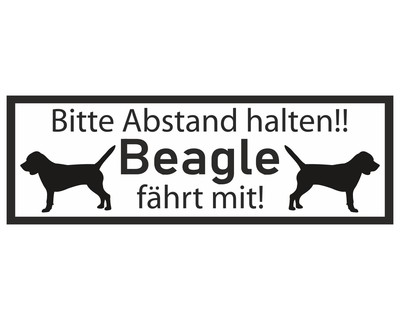 Aufkleber Beagle fhrt mit