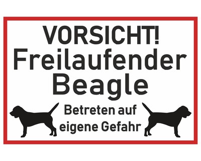 Aufkleber Vorsicht Beagle