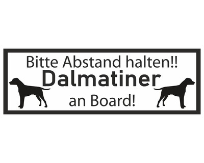 Aufkleber Dalmatiner an Board