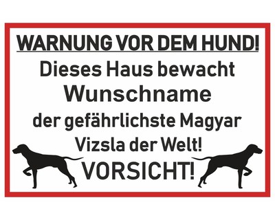 Aufkleber Magyar Vizsla Warnung - Ansicht 1