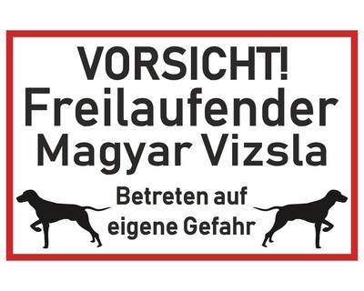 Aufkleber Vorsicht Magyar Vizsla - Ansicht 1