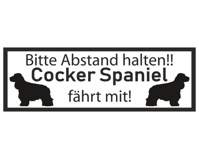 Aufkleber Cocker Spaniel fhrt mit Aufkleber