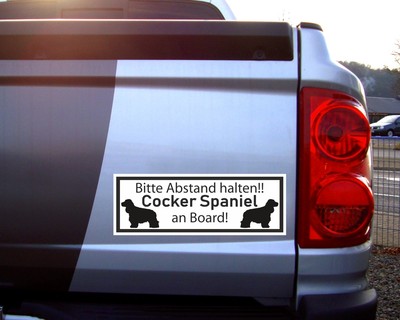 Aufkleber Cocker Spaniel an Board