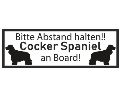 Aufkleber Cocker Spaniel an Board