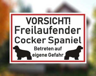 Aufkleber Vorsicht Cocker Spaniel