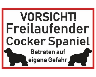 Aufkleber Vorsicht Cocker Spaniel Aufkleber