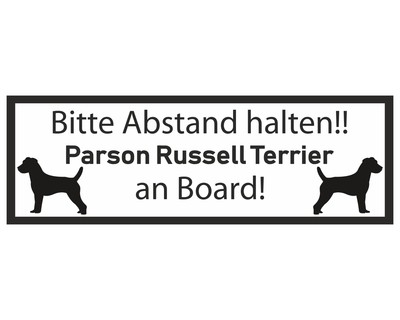 Aufkleber Parson Russell Terrier an Board