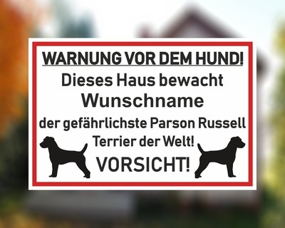 Aufkleber Parson Russell Terrier Warnung