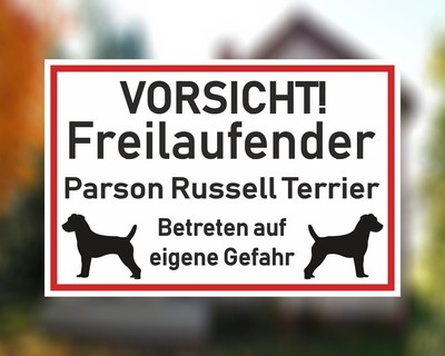 Aufkleber Vorsicht Parson Russell Terrier