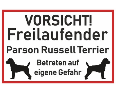 Aufkleber Vorsicht Parson Russell Terrier - Ansicht 1